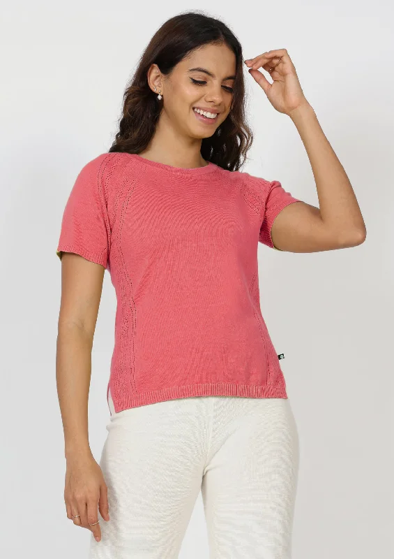 At-Ease Cotton Knit Pointelle Top