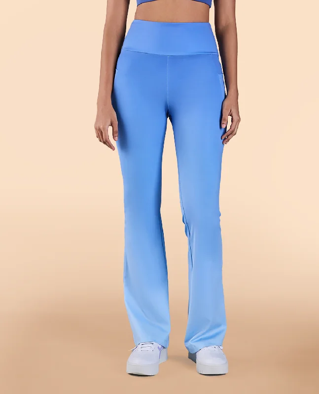 Women's Cozy Outfit For Lounging High-Rise Ombre Flare Pants in Second SKN