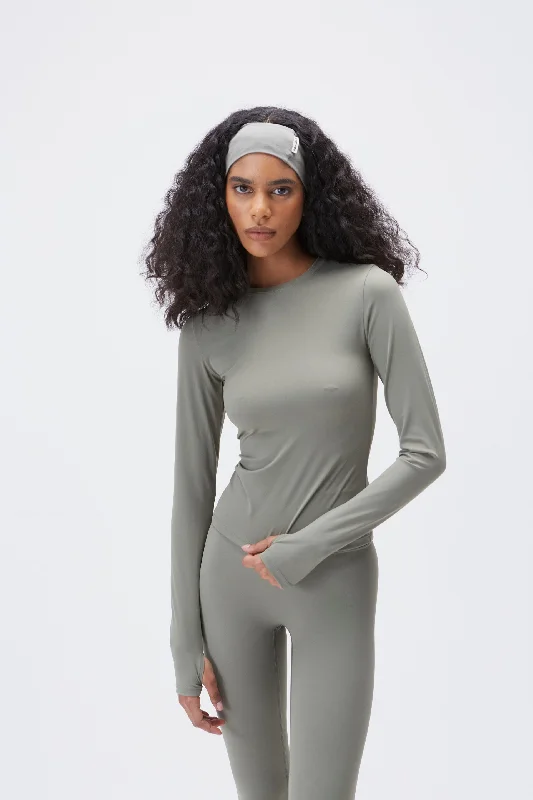 Sustainable Women's Clothing Ultimate Long Sleeve Top - Olive Green