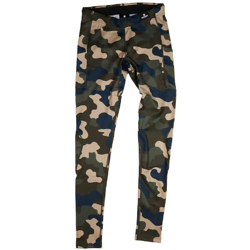 SAYSKY Camo Combat Mens Long Running Tights - Green