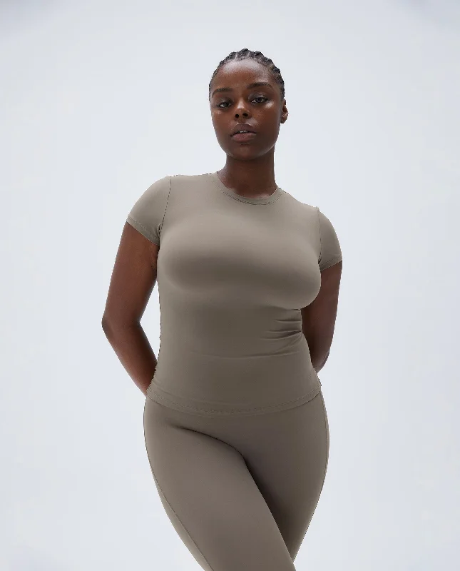 Women's Cozy Outfit For Lounging Ultimate Short Sleeve Top - Cocoa Brown