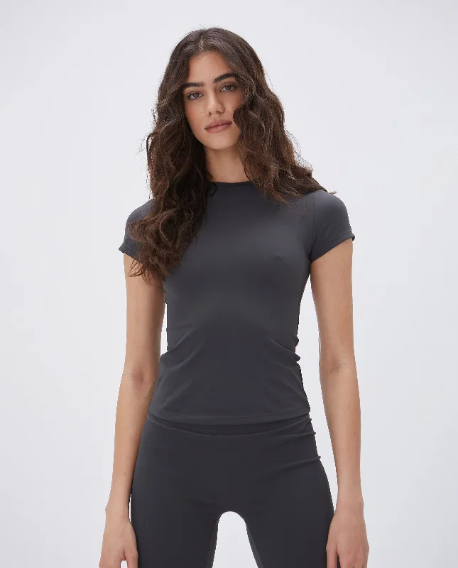 Women's Party Outfit Ultimate Short Sleeve Top - Graphite Grey