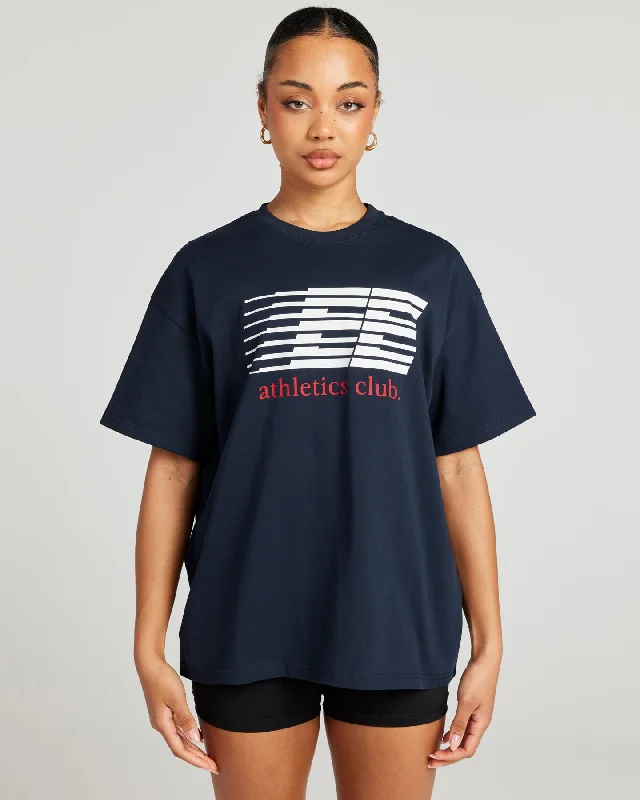 Women's Athletics Club Tee - Navy