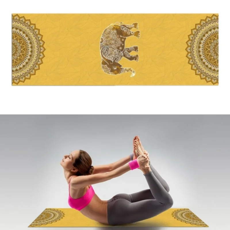 New Printed Pattern Non-slip Yoga Mat Towel Sport Fitness Gym Exercise Pilates Workout Portable Training Cover Blanket Gym Towel