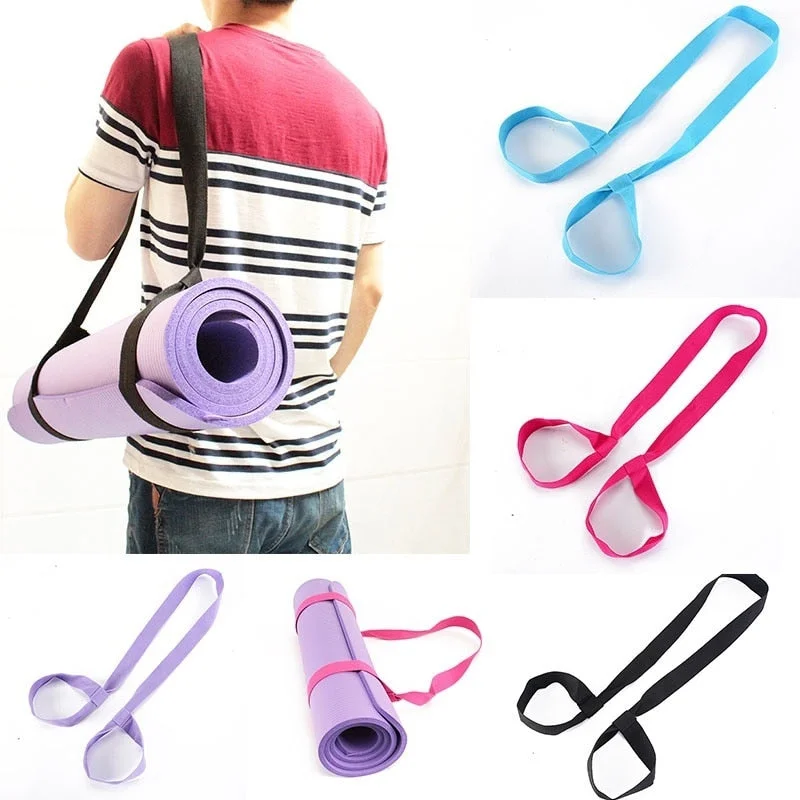 Portable Yoga Mat Sling Sports Canvas Belt Fitness Gym Adjustable Carrier Shoulder Carry Strap