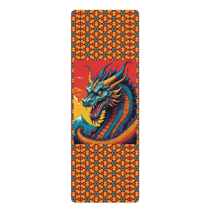 Rubber Yoga Mat - Japanese Dragon