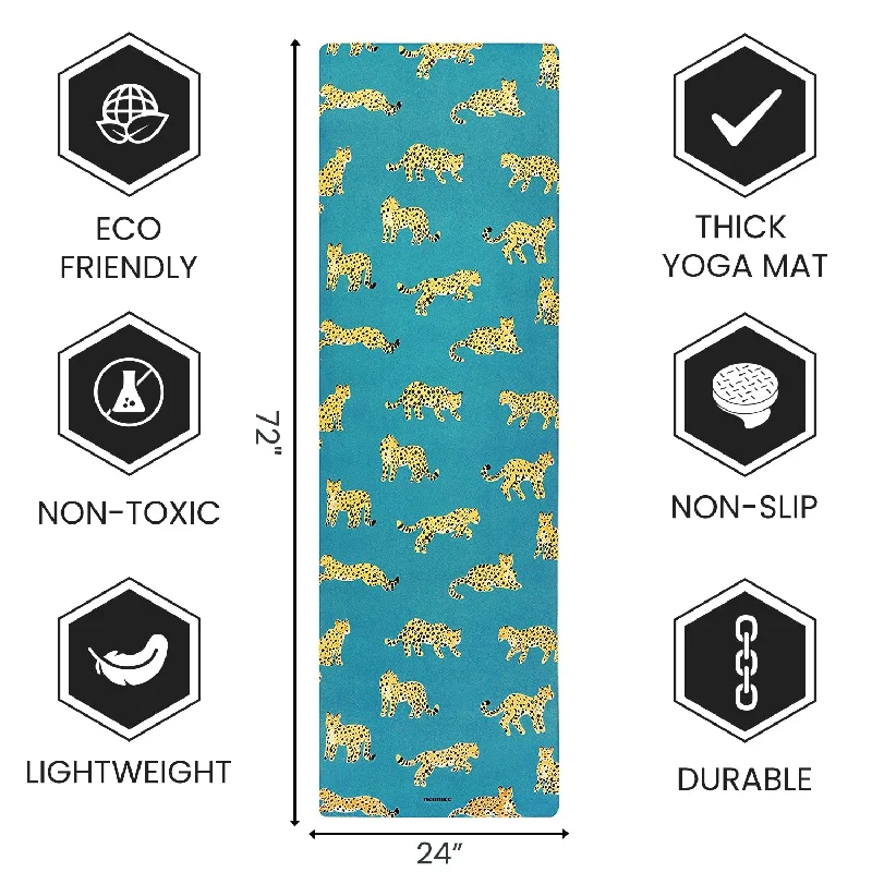 NEUMEE Travel Yoga Mat Foldable Non Slip Lightweight Natural Yoga Mat for Workout, Fitness, Soft and Durable, Hot Yoga 1.5mm for Woman Man Yoga Pilates Gym Home