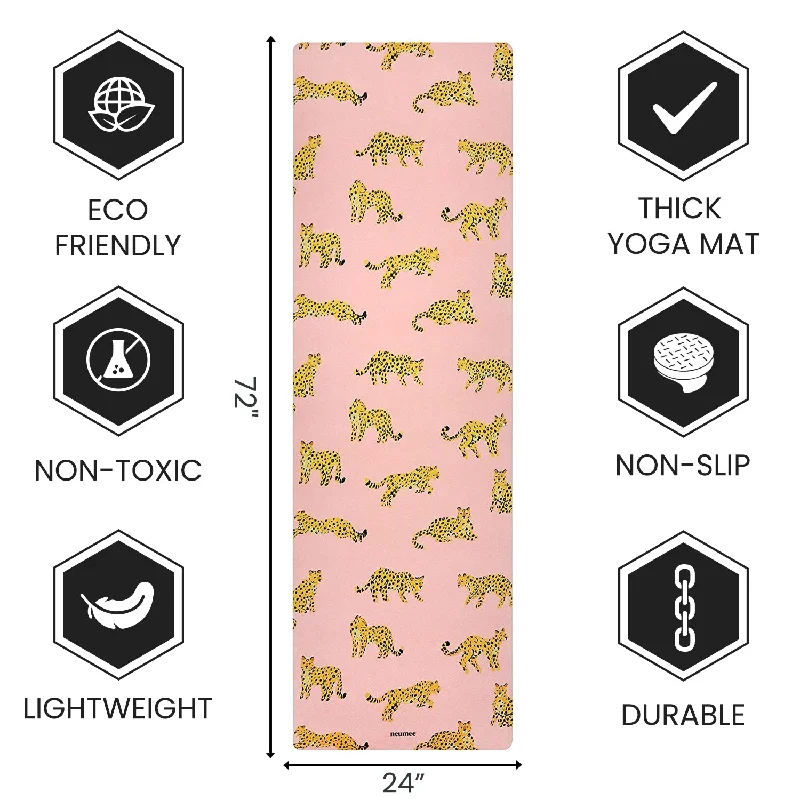 NEUMEE Travel Yoga Mat Foldable Non Slip Lightweight Natural Yoga Mat for Workout, Fitness, Soft and Durable, Hot Yoga 1.5mm for Woman Man Yoga Pilates Gym Home